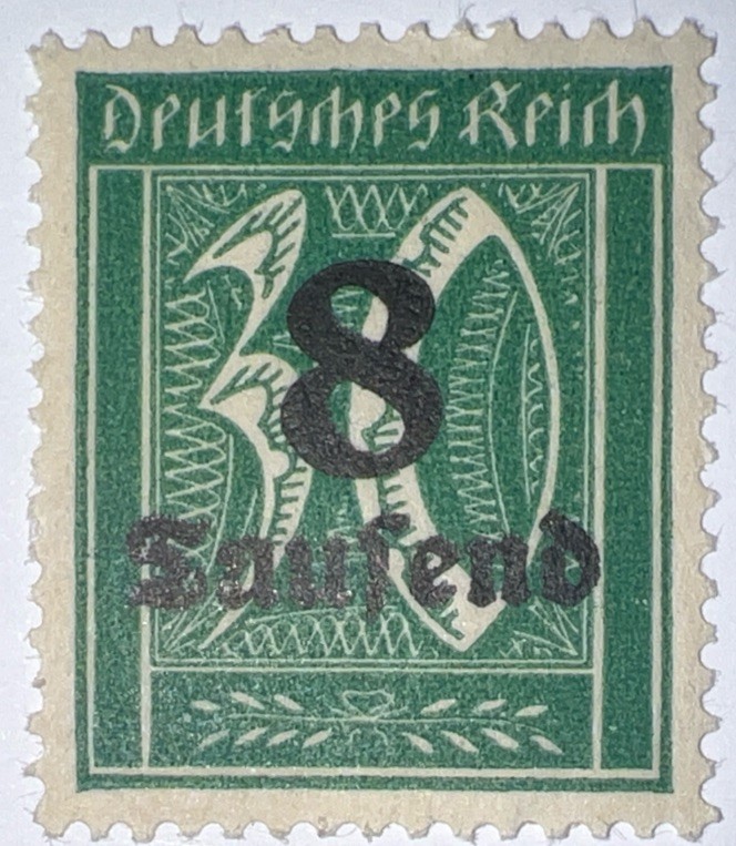 Travelstamps: 1923 Germany Deutsches Reich Scott #241, 30Pf. MNH, Overprint