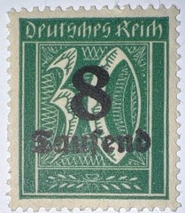 Travelstamps: 1923 Germany Deutsches Reich Scott #241, 30Pf. MNH, Overprint