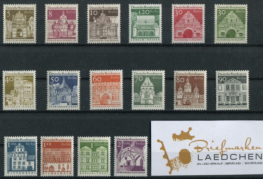 Berlin MNH 270 – 285 Clean Mint Set German Buildings 1966