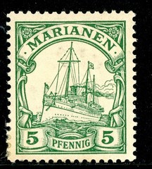 Germany 1901 Mariana Islands 5pf Yacht Scott #18 Mint Y16