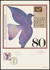 ART-EDITION 1988 GERMANY 1388 TAG DER BRIEFMARKE – HAND-SIGNED !!
