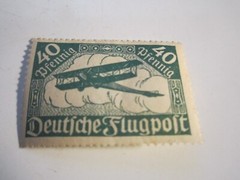 1919 GERMAN REICH AIR MAIL STAMP FLUGPOST 40 PFENNIG MNH MINT NEVER HINGED