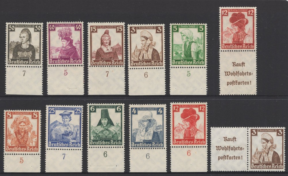 Germany Reich 1935 Charity Stamps – Costumes (12v) MNH