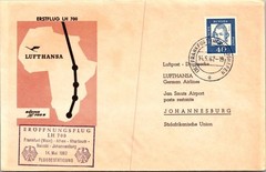 Germany FFC 1955 Lufthansa – Frankfurt To Johannesburg – J37521
