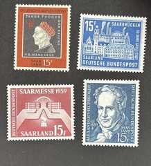 Germany Saar 1959 Complete Set (Mi 445-448) Mint LH