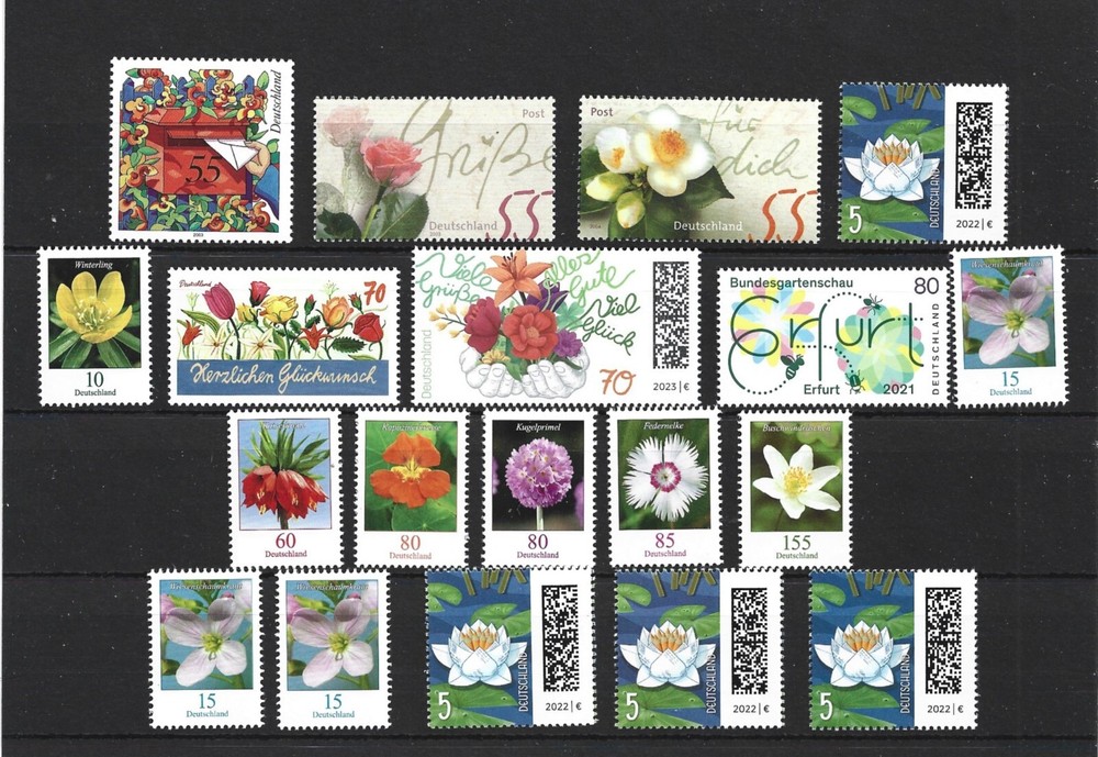 Germany Stamps Closed Pack Thematic FLOWERS 19 Stamps MNH $$