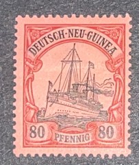 Travelstamps: GERMAN NEW GUINEA STAMPS Kaiser’s Yacht, 80 Pfennig, Mint OG UnWMK
