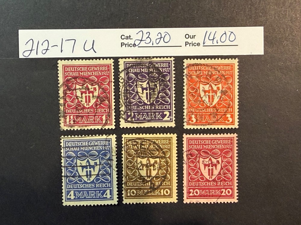 Germany # 212 – 217 Used 2024 Scott Catalogue Value $ 23.20