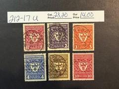 Germany # 212 – 217 Used 2024 Scott Catalogue Value $ 23.20