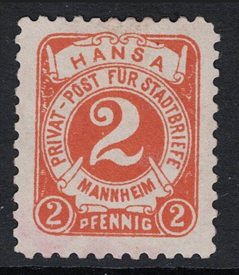 Germany Mannheim 2pf Private HANSA Stamp Mint Hinged – S24935