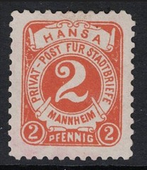 Germany Mannheim 2pf Private HANSA Stamp Mint Hinged – S24935