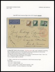 1937, GERMANY AIR POST, COVER PREPARED FOR LAST ZEPPELIN SOUTH AMERICA FLIGHT