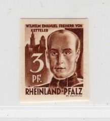 GERMANY FRENCH ZONE RHINE PALATINATE 1947 IMPERF 6N2 PERFECT MNH SCHLEGEL BPP