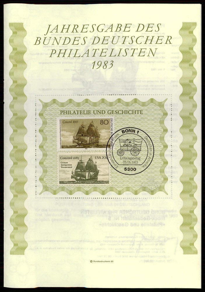 GERMANY FOLDER BDPH 1983 USA IMMIGRATION SHIP CONCORD – ONLY FOR MEMBERS !!!