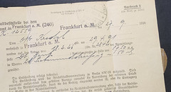 WW1 WWI Imperial German Empire Postal cover & document letter 1926 Frankfurt