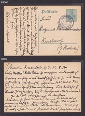 GERMANY 1914, Pre-stamped postcard Mi #P90 from Schwerin to Kavelstorf