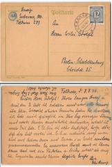 Uebersee, 1946, to Berlin, postcard