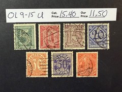 Germany # OL9 – OL15 Used 2024 Scott Catalogue Value $ 15.40