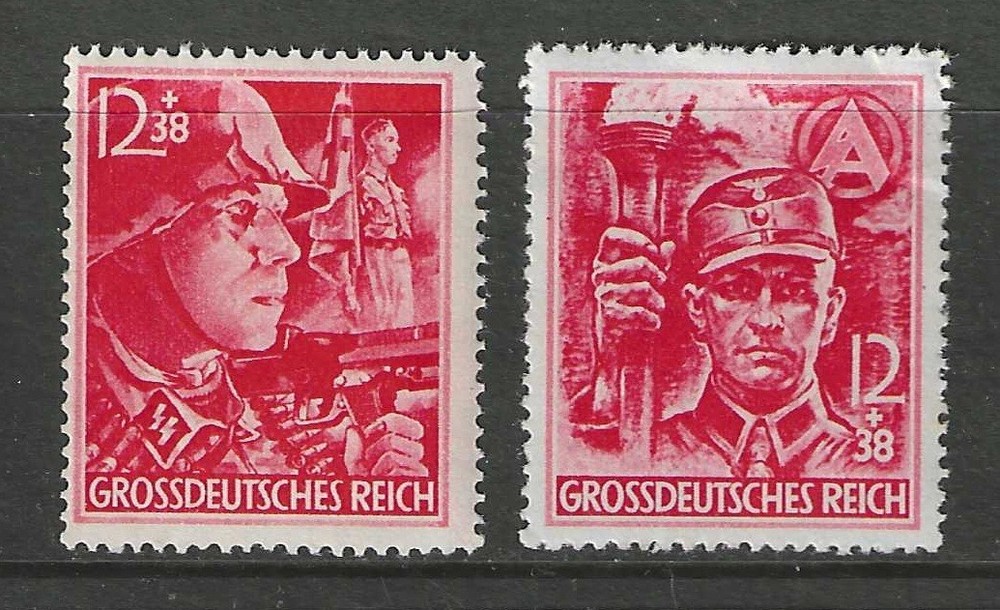 1945 Germany last 2 semi postal stamps of the 3rd Reich mint** $ 94.00