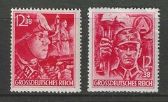 1945 Germany last 2 semi postal stamps of the 3rd Reich mint** $ 94.00