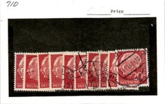 Germany, Postage Stamp, #710 Lot Used, 1954 President Theodor Heuss (AH)