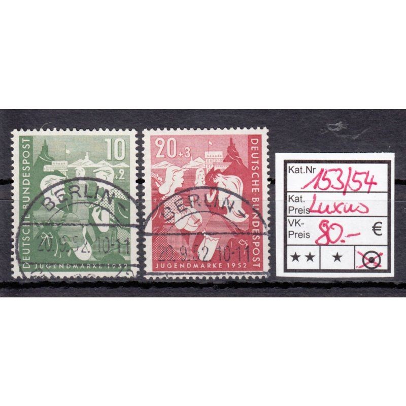 Bundle 1952, Mich.-No.: 153+54 LUXURY Cancelled Berlin Charlottenburg