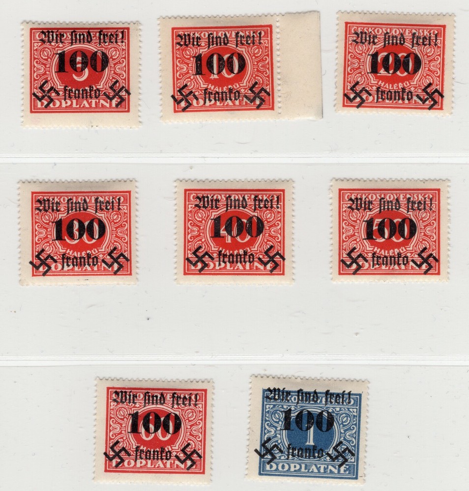 GERMANY OCC SUDETENLAND RUMBURG MICHEL 36-43 PERFECT MH MULTIPLE EXPERTIZED