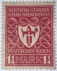 Travelstamps: Germany DR Stamp Mi 199 Sg 118 – Arms of Munich – 1 1/4m MOGH