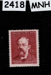 MNH Stamp B28 1944 Friedrich Smetana WWII Germany Occupation of BaM #2418