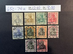 Germany # 65c – 74 Used 2024 Scott Catalogue Value $ 12.40