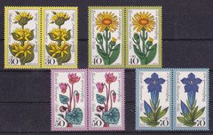Berlin MNH ** 510-3 Scott 9NB119-22 flowers pairs