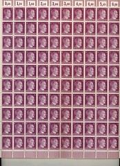 Stamp Germany 6 PF Adolf Hitler Sheet 1941 WWII 3rd Reich German MNH Faults