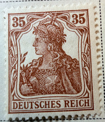Germany Lot of 7 1916-1919 Stamps (SC 96-101, 90)