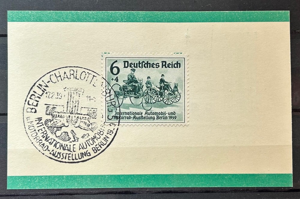 1939 German Stamp on Card Special Cancel Mi:DR686 Cars Race Berlin 6+4rpf /BL80
