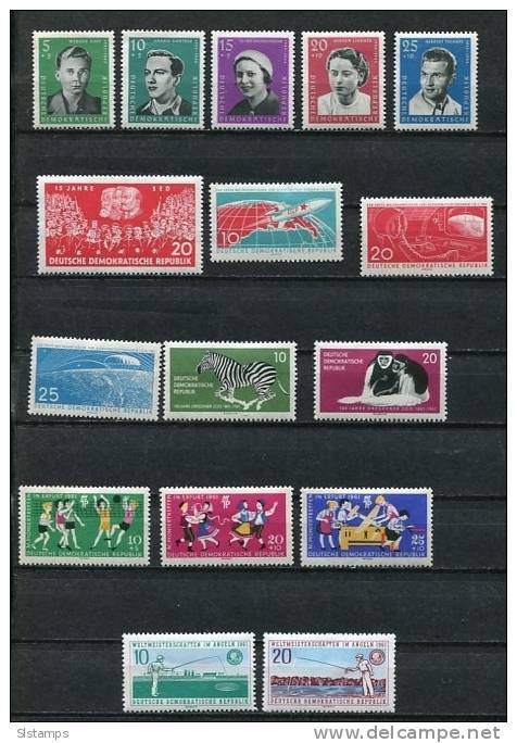 Germany 1961 Mi 808-2 821-9 841-2 MH Complete sets