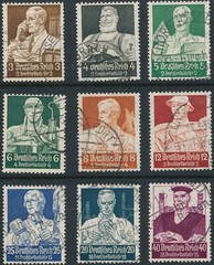 Stamp Germany Mi 556-64 Sc B59-67 1934 WWII 3rd Reich Cordless Phone Used