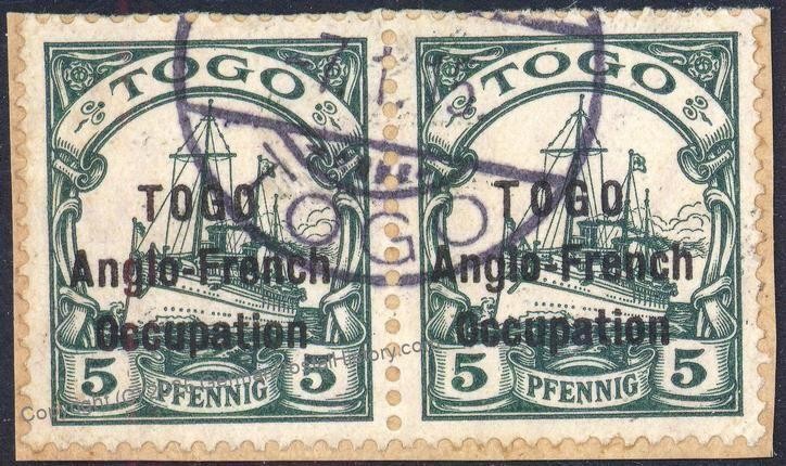 German 1914 Togo WWI French English Occupation Mi17 Used Stamp 106527