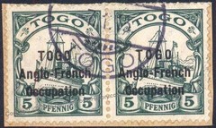 German 1914 Togo WWI French English Occupation Mi17 Used Stamp 106527