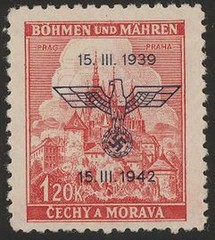 Stamp Germany Bohemia Czech Mi 083-4 Sc 60-1 1942 WWII War Era Fascism MNH