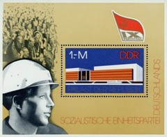 German Democratic Republic DDR 1721 Souvenir Sheet Ninth Party Congress 1976