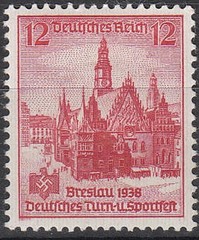 Stamp Germany Mi 665-8 Sc 486-9 1938 Third Reich Gymnastics Sports Breslau MNH