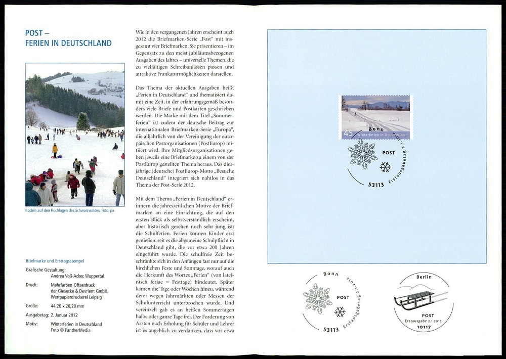 GERMANY FOLDER 2012/03 WINTER-FERIEN SCHWARZWALD RODELN SCHLITTEN SCHNEE