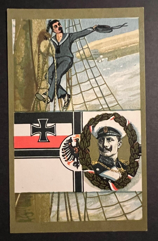 1914 Germany Navy Kriegsmarine Postcard Cover Mutzig to London England