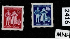 MNH Stamps B22 & B24 1944 Native costumes WWII Germany Occupation of BaM #2416