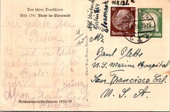 GERMANY 1935 POSTAL HISTORY UPRATED STATIONERY POSTCARD ADDR USA POSTMARK BERLIN
