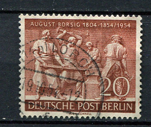 Germany – Berlin : August Borsig centenary stamp from 1954 – used