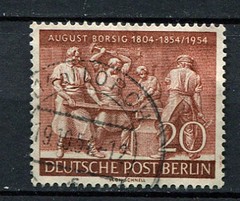Germany – Berlin : August Borsig centenary stamp from 1954 – used