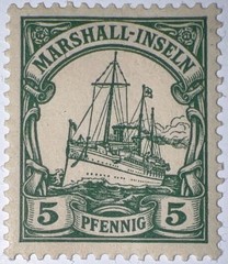Travelstamps: 1901 GERMANY MARSHALL ISLANDS SC#14 Kaiser’s Yacht Mint UnWmk