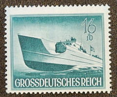 ERROR! WW2 WWII German Third Reich Nazi Variety Stamp MI 881 I Kriegsmarine boat