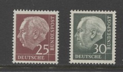 Germany 1960 complete set President Heuss fluorescent issues mint**, $ 310.00